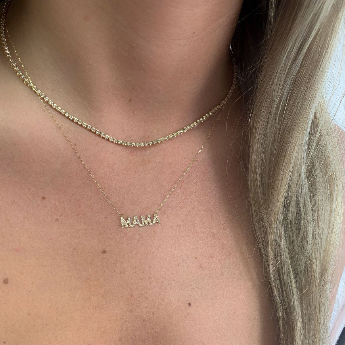 NSCD Mama Sparkle Necklace (925, Gold & Silver)