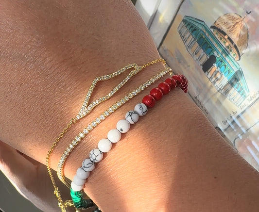 Gold Pave NSCD Palestine Bracelet (925)