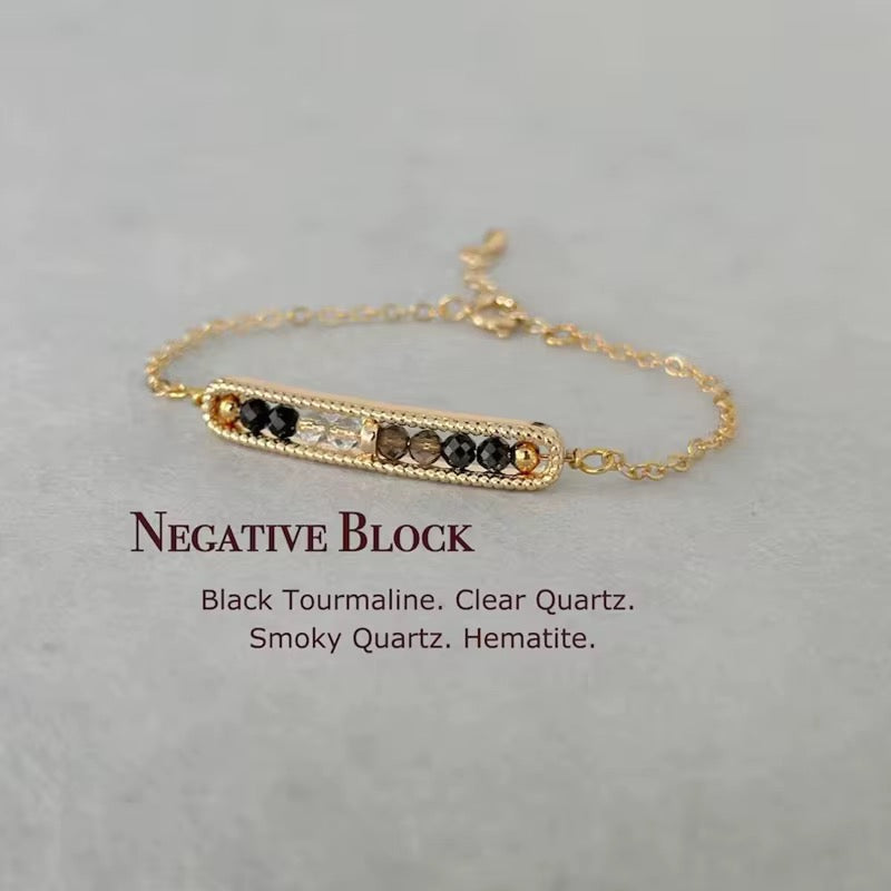 Bar Of Brilliance - “No Bad Vibes” Negative Block Bracelet