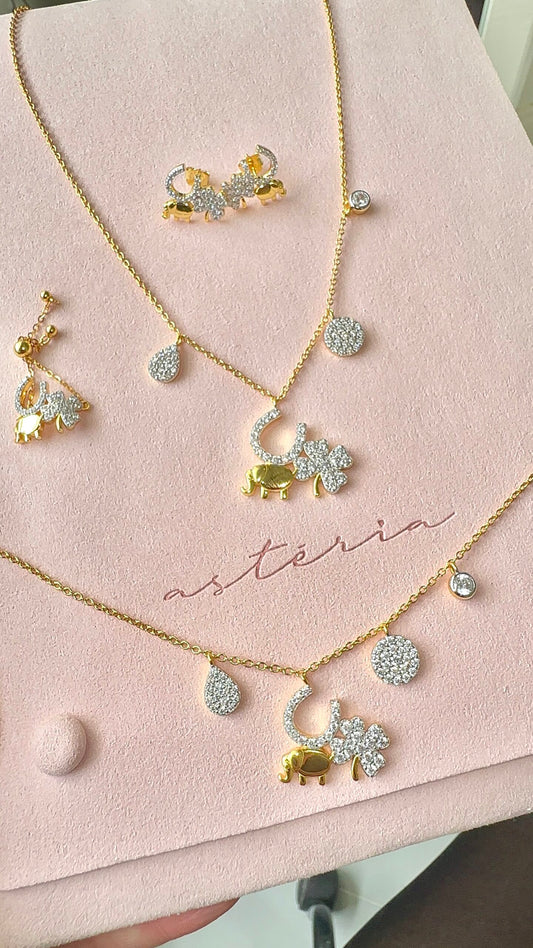 Designer Gold Love, Luck & Abundance NSCD Charm Set (925,18k Vermeil)