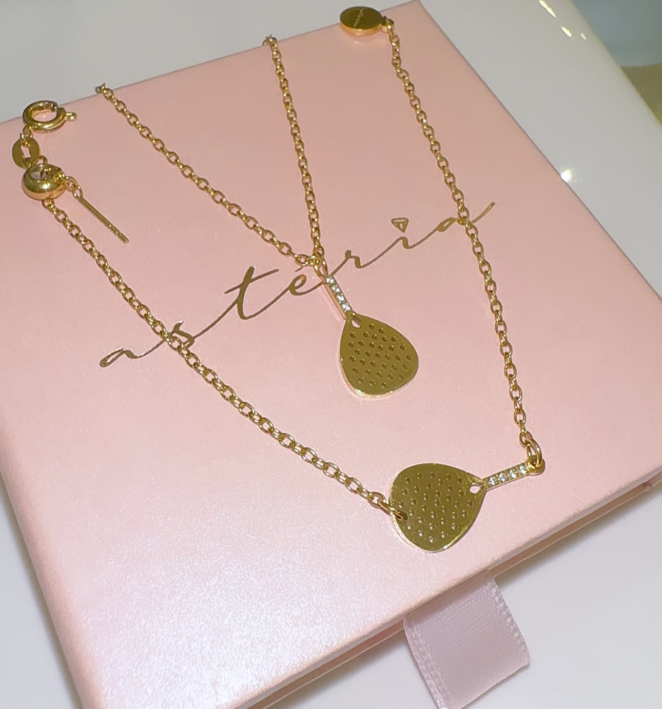 Gold Court Side Unisex Paddle Necklace & Bracelet (Stainless Steel)