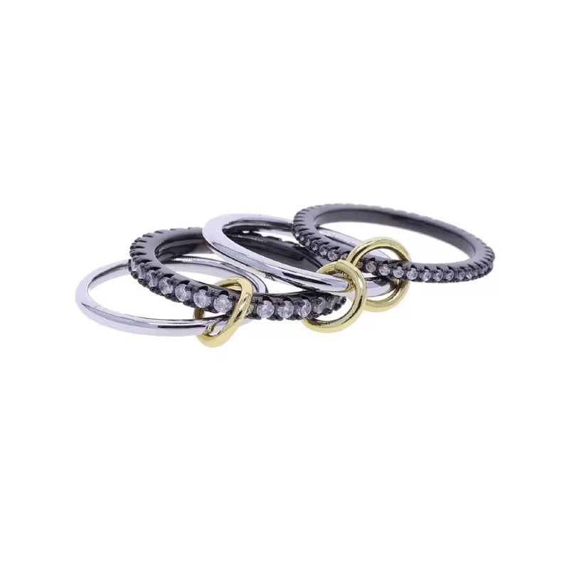 Black & Silver Spinelli Inspired Ring