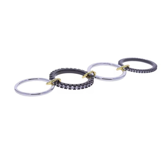 Black & Silver Spinelli Inspired Ring