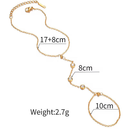 Gold Cubic Intrigue Hand Drape Chain