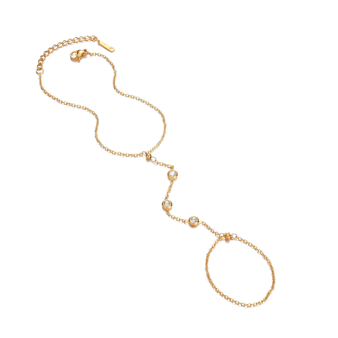 Gold Cubic Intrigue Hand Drape Chain
