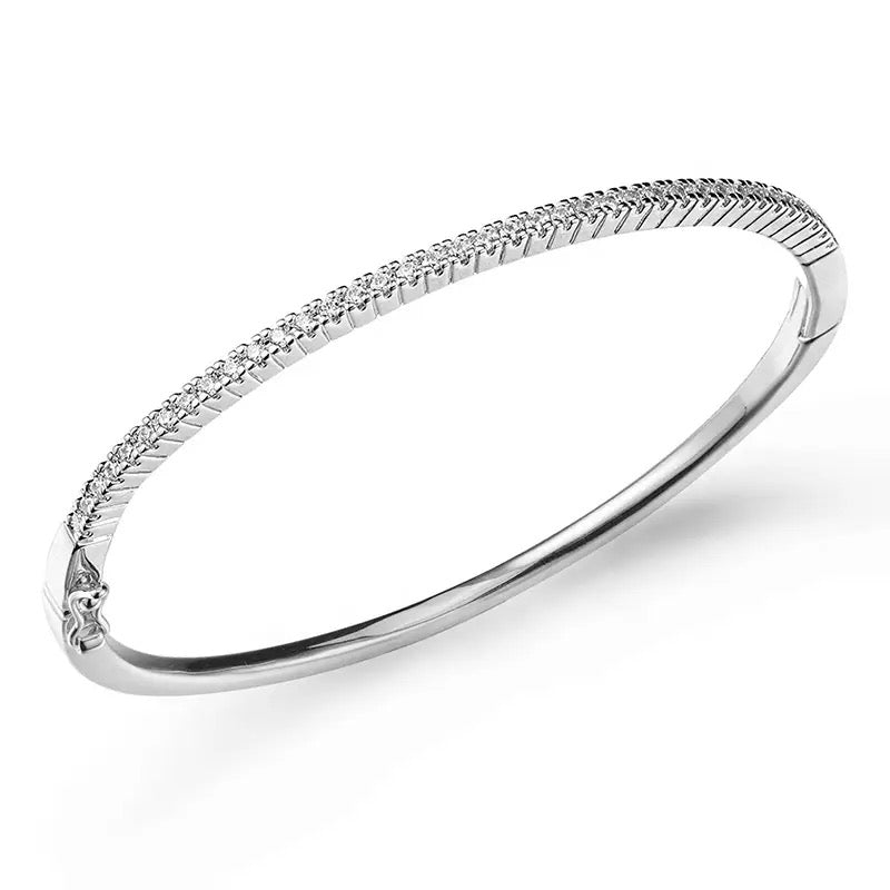 Classic Micro Pave Tennis Bangle (Gold, Silver, Rose)