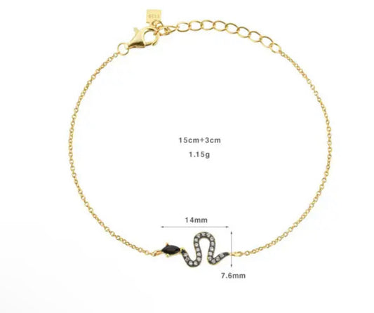 Ebony Serpentine Pave Bracelet (925)