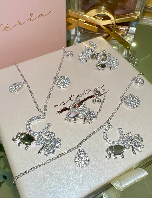 Designer Silver Love, Luck & Abundance Charm NSCD Set (925, Vermeil)