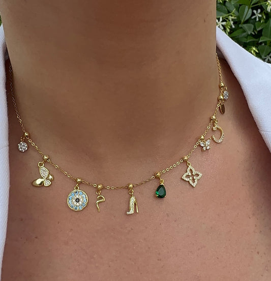 Elite Series Gold Pear Emerald Drop Charm (925, 18k Vermeil)