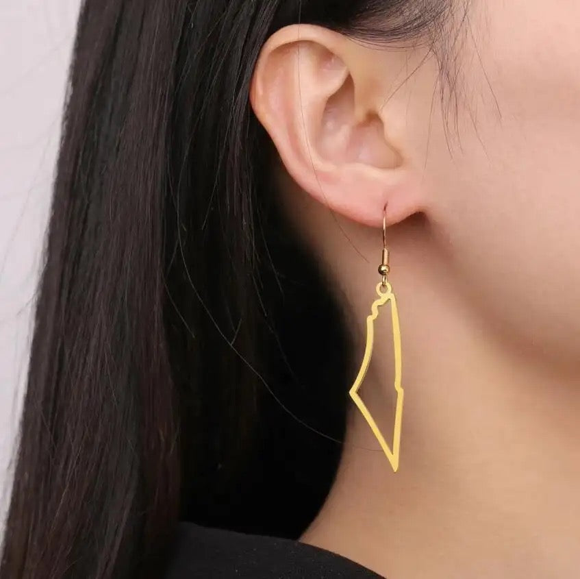 Gold Palestine Forever Earrings