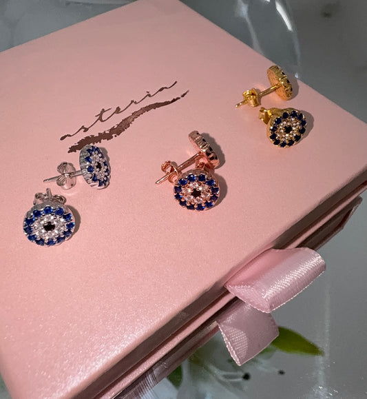 Luce NSCD Evil Eye Stud (925, 18k Vermeil, Gold Silver, Rose)