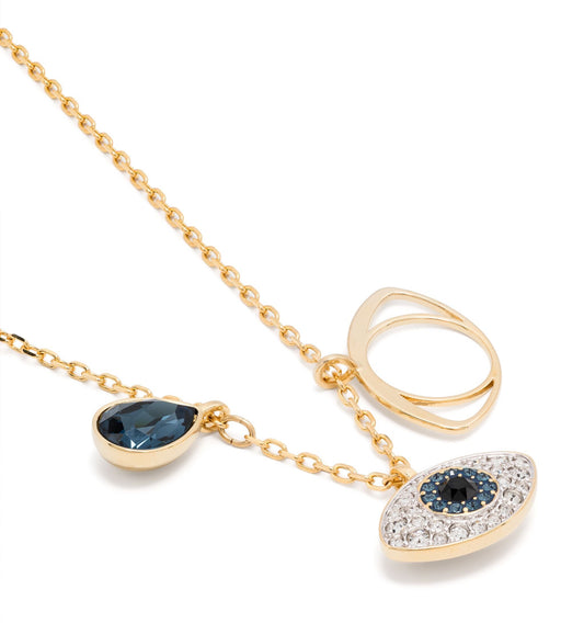 Gold Moonkissed Evil Eye Necklace (Mix Metal)