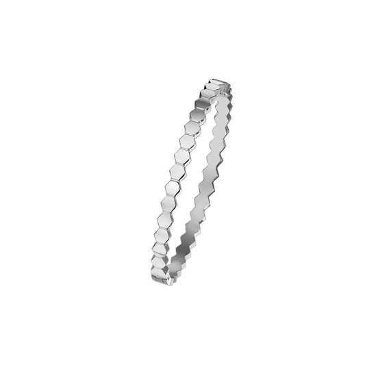 Silver Honeycomb Bangle (S.Steel)