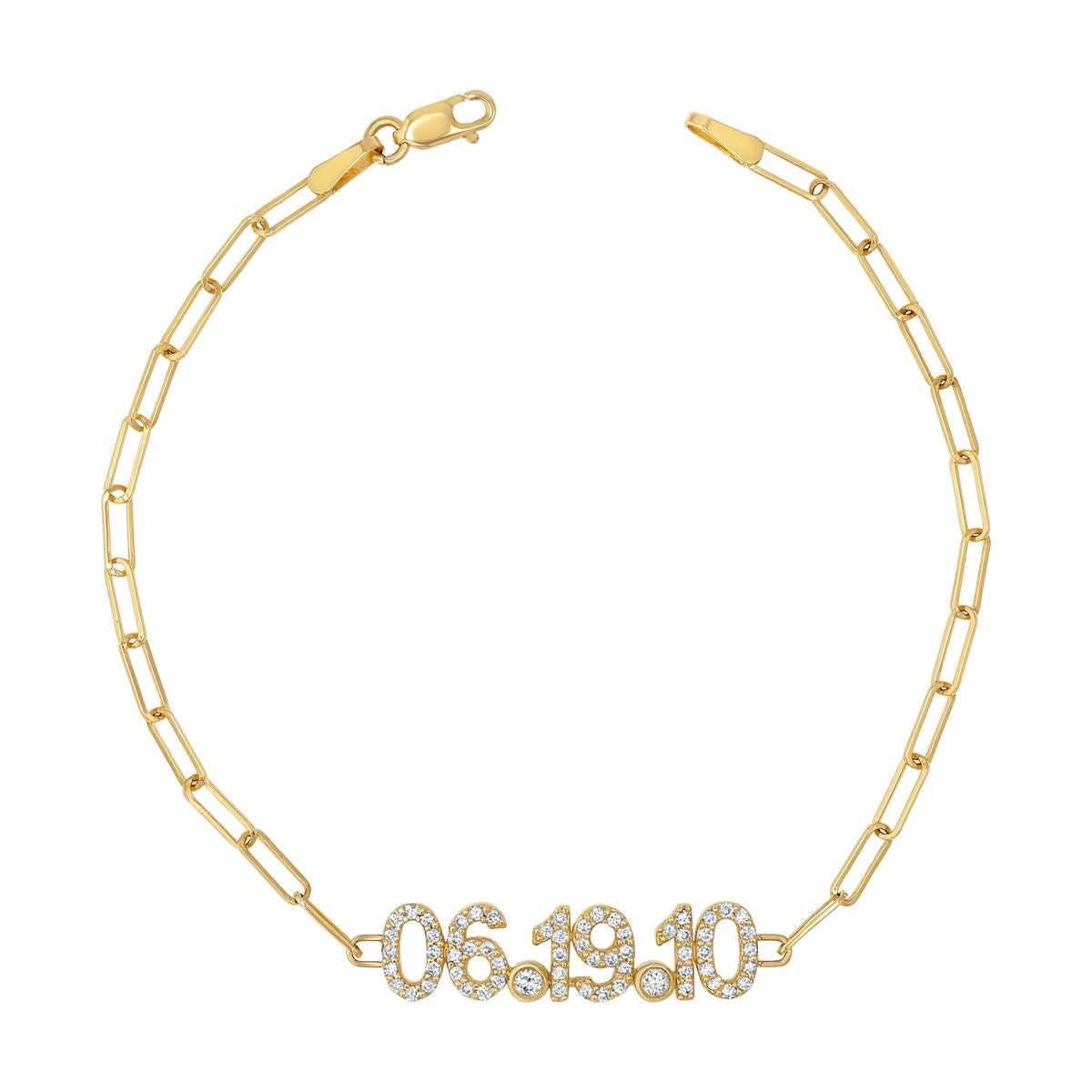 Numerology Paperclip Bracelet (Gold, Silver, Bronze)