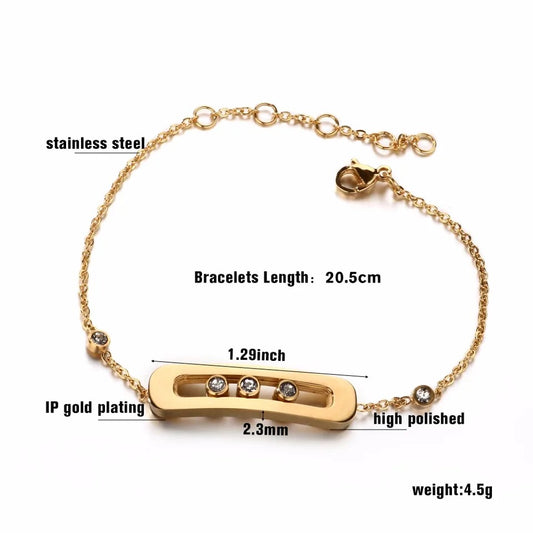 Gold Steel Movestone Bracelet