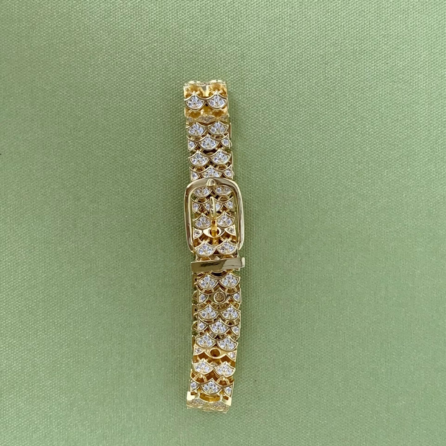 Full Pave Belt Buckle Bracelet (Gold, Silver, Rose)