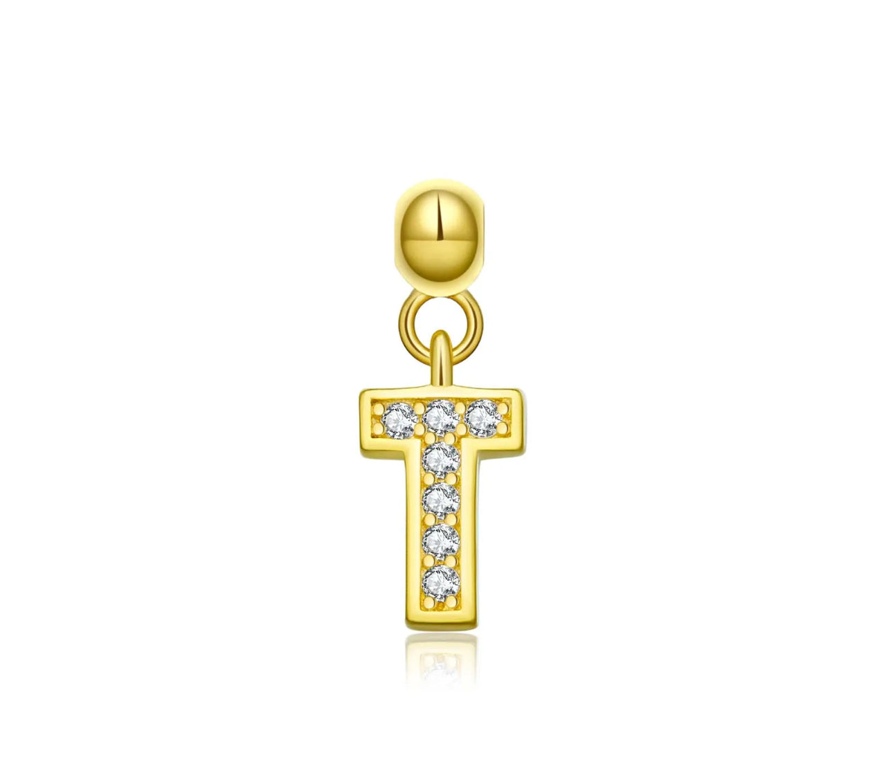 Elite Series Gold Pave NSCD Initial Charms (925, Vermeil)