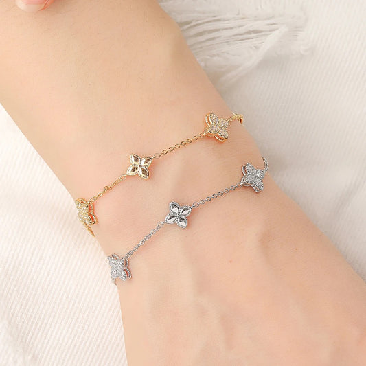 Silver Delicate Clover Bracelet