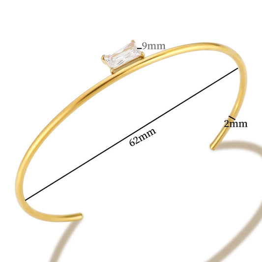 Gold Floating Emerald Cuff