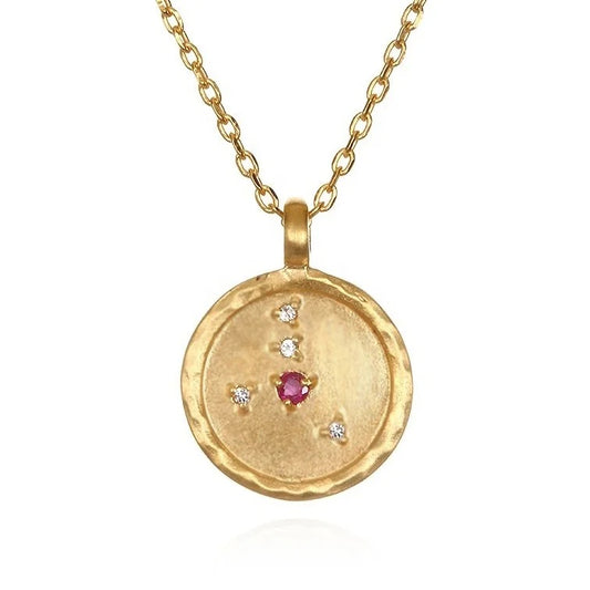 Birthstone & Zodiac Necklace (Stainless Steel)