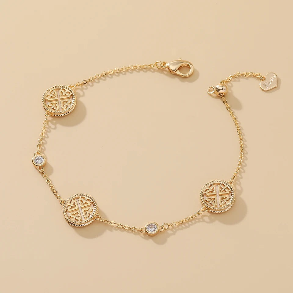 Gold Multiple Disc Euro Trend Bracelet
