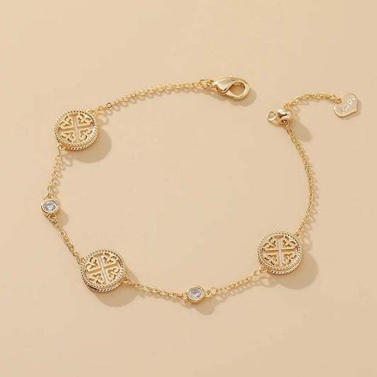 Gold Multiple Disc Euro Trend Bracelet