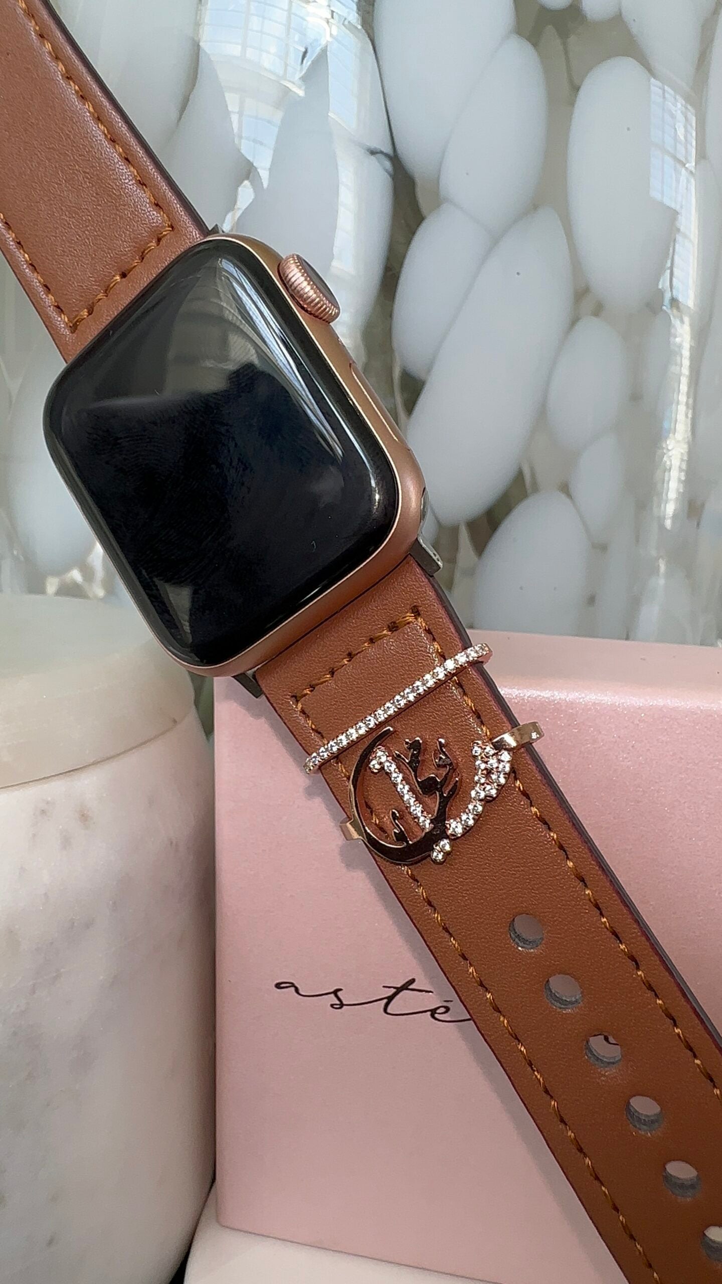 Personalised Pave & Satin NSCD Arabic Calligraphy Watch Slider (Gold, Silver, Rose)