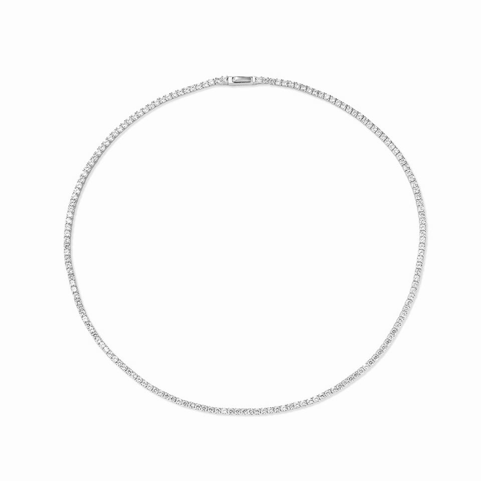 Silver Locker Tennis Necklace (925, 2mm)