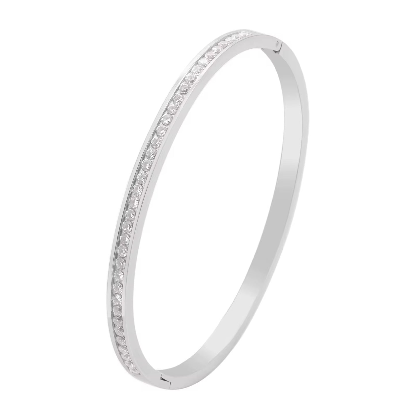 Silver Channel Tennis Bangle