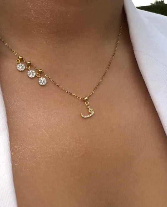 Elite Series Gold Pave Faa Arabic Charm (925, Vermeil)