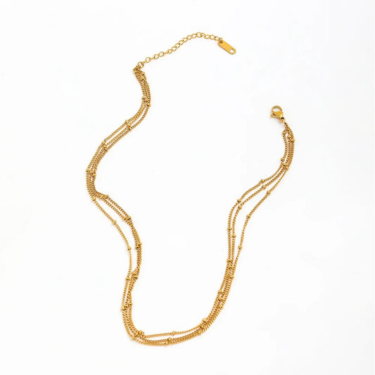 Triple Layer Bead Ball Necklace