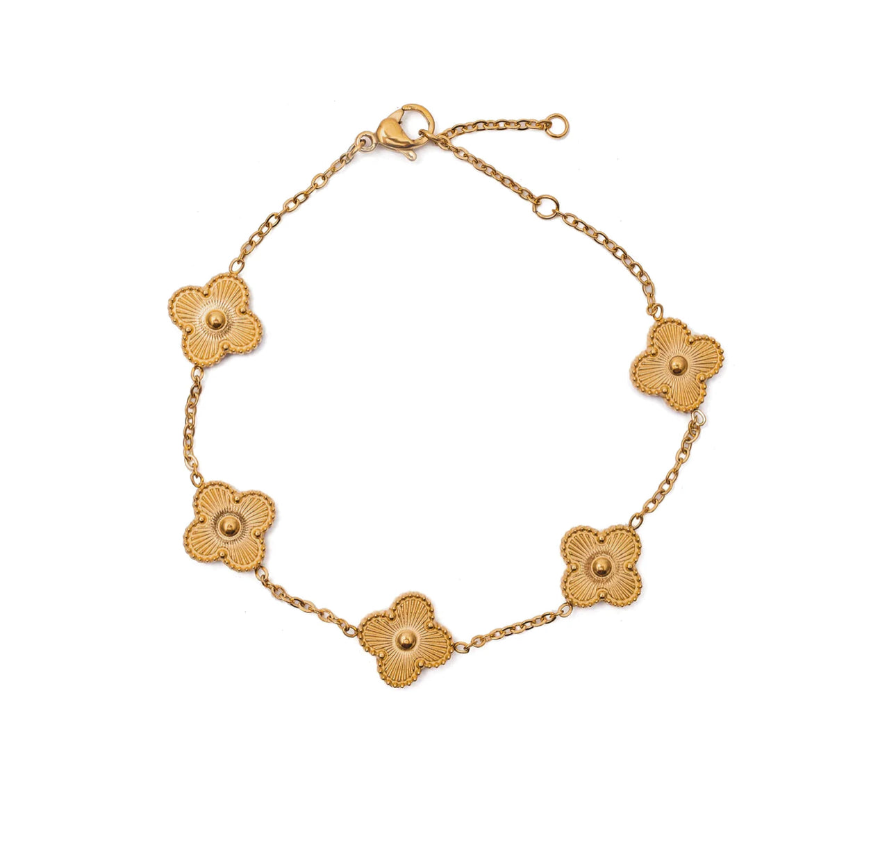 Antique Gold Clover Bracelet Steel (Stainless Steel)
