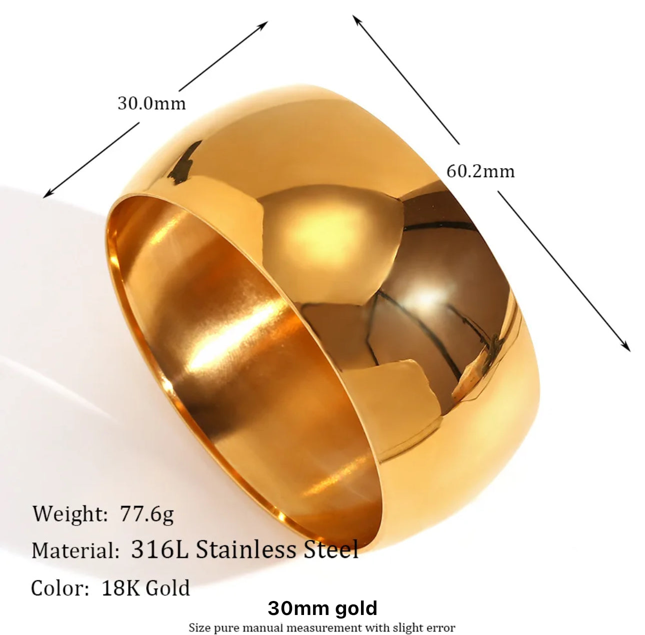 Gold Cleopatra Dome Bangles ( Stainless Steel)