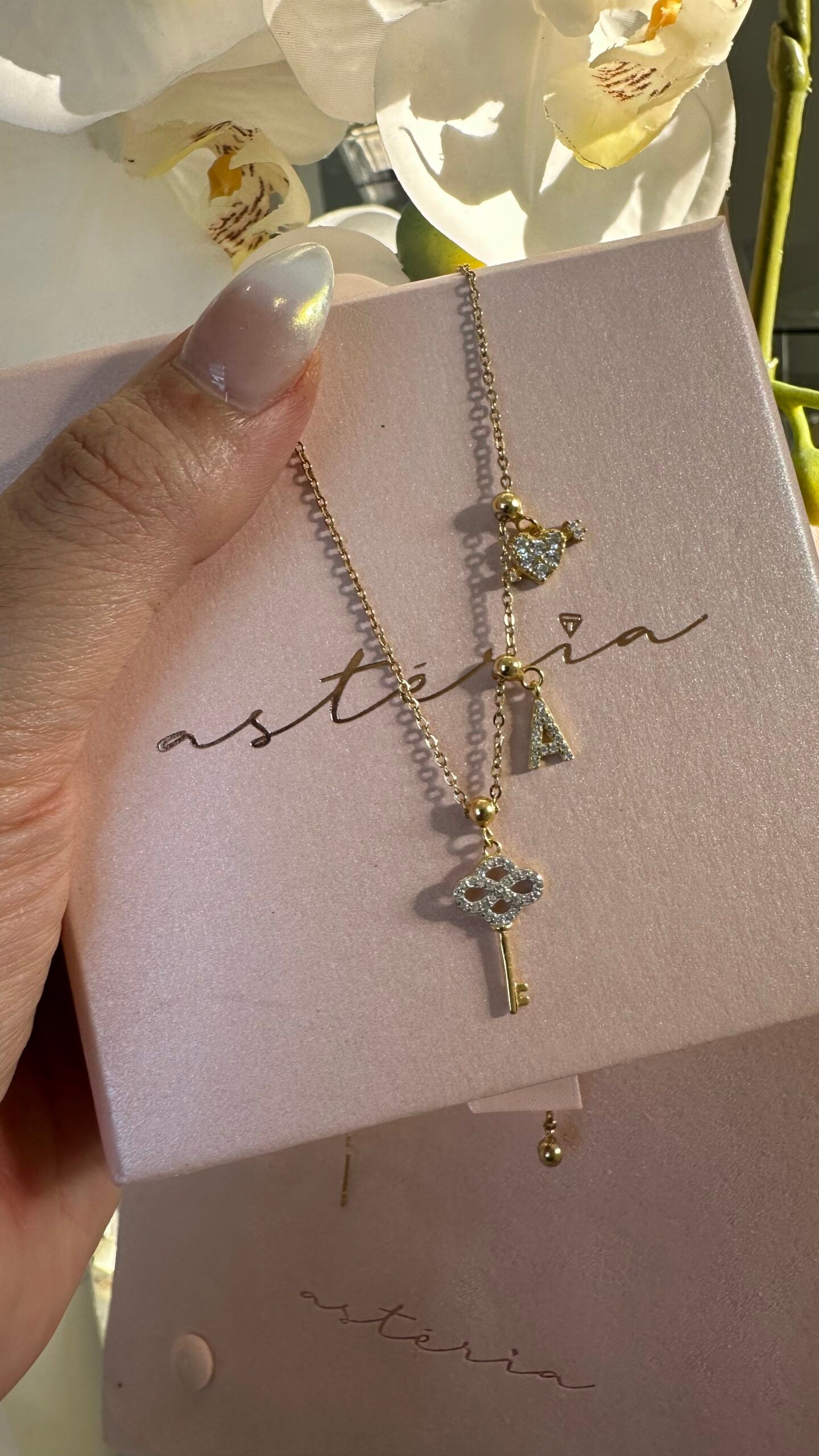 Valentines Key To My Heart Charm Necklace/Bracelet/Anklet 925, 18k Vermeil