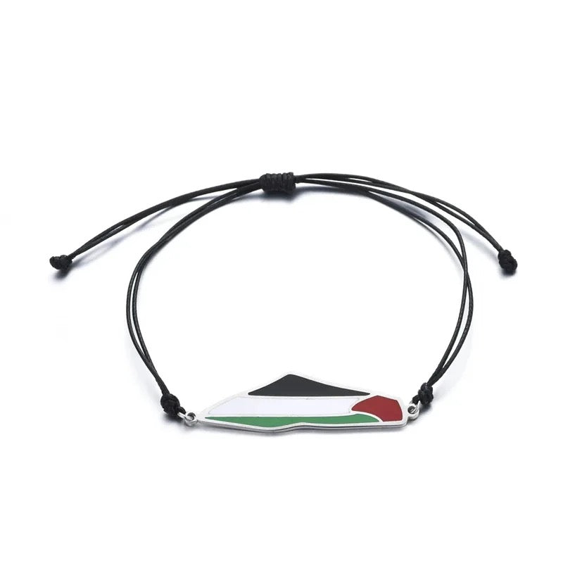 Gold & Silver & Enamel Flag Palestine Bracelet
