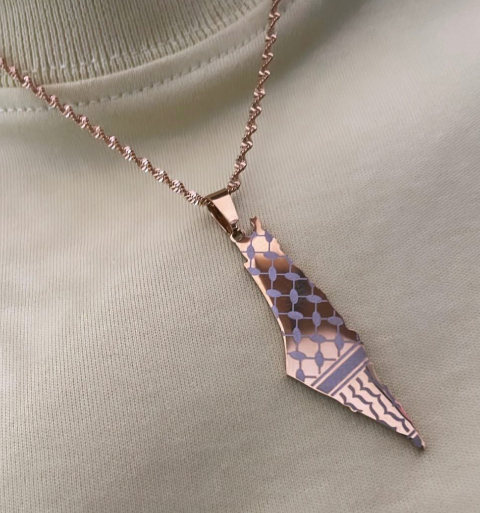 Silver Palestine Strength Necklace (50cm)