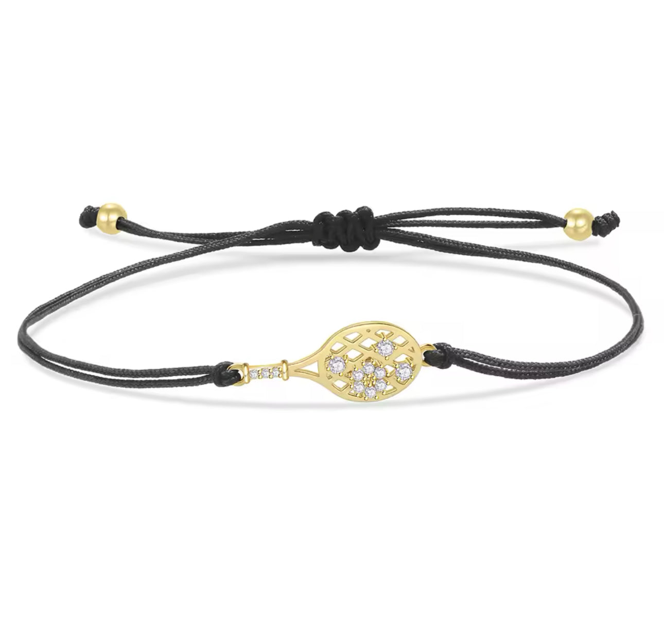 Black & Gold Tennis Galaxy String Bracelet