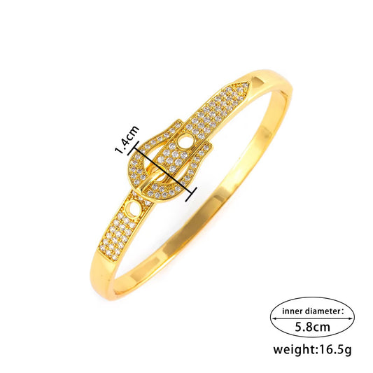 Saddle Up Belt Buckle Bangle (Mix Metal)