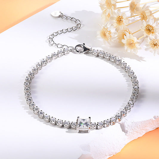 Princess Cut Moissanite Tennis Bracelet