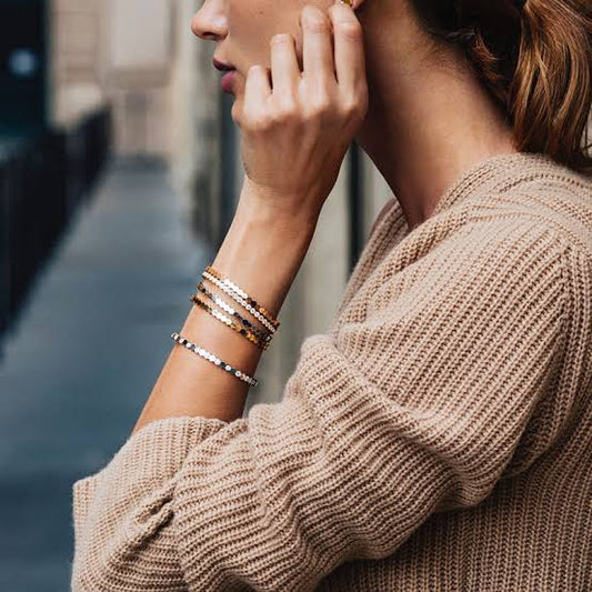 Gold Honeycomb NSCD Luxe Bangle (925, Vermeil)