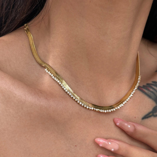 Like A Wow Tennis Herringbone Necklace