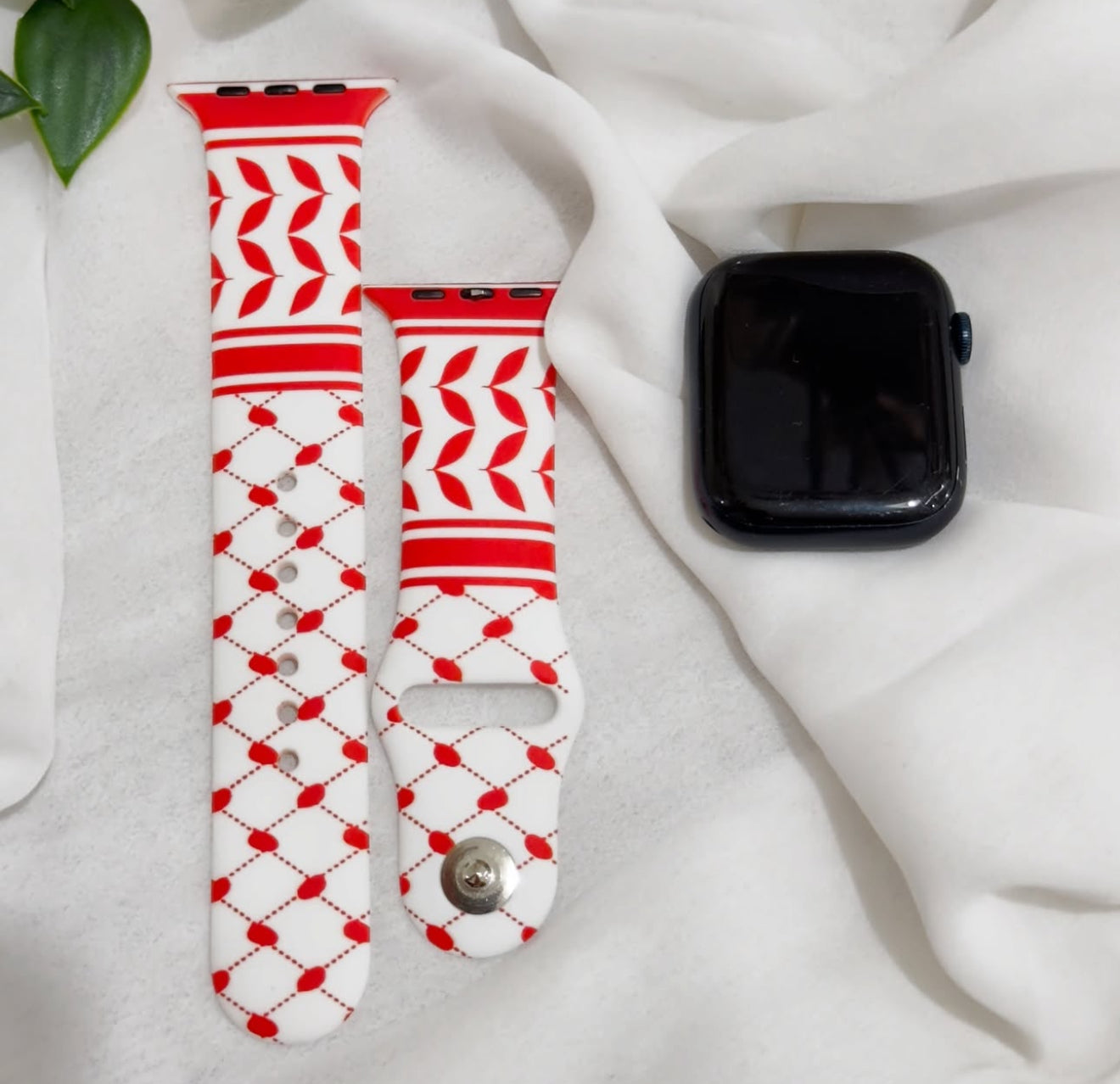 White & Red Freedom Palestine Watch Strap (42/44/45/46/49)