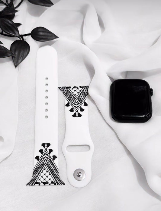 White & Black Kuffiyeh Smart Watch Strap (42/44/45/46/49mm)