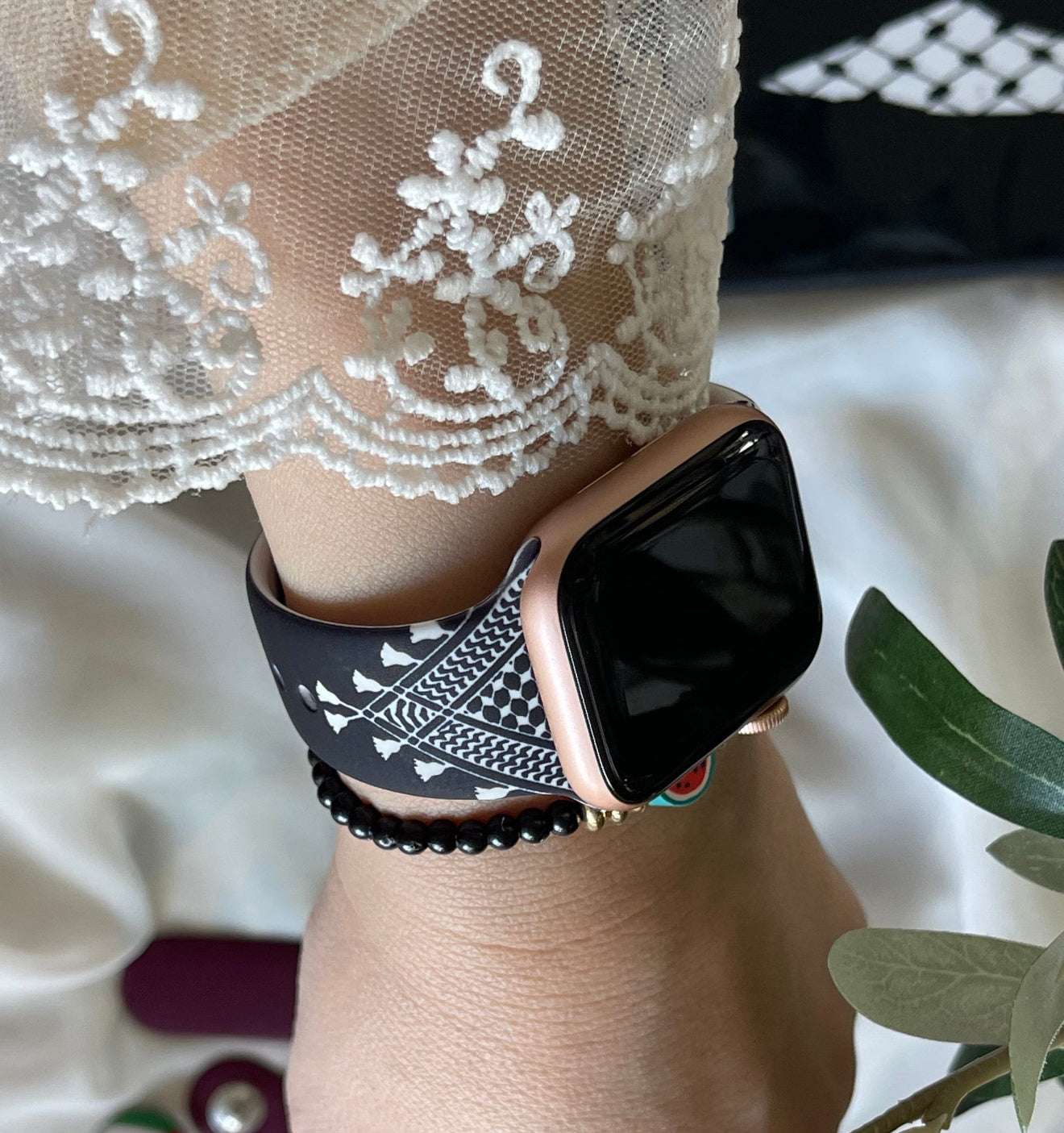 Black & White Kuffiyeh Smart Watch Strap (42/44/45/46/49mm)