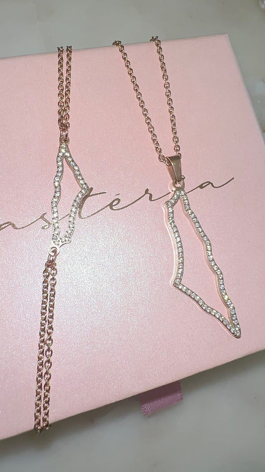 Stellar Pave Pendant and Bracelet (Rose Gold)