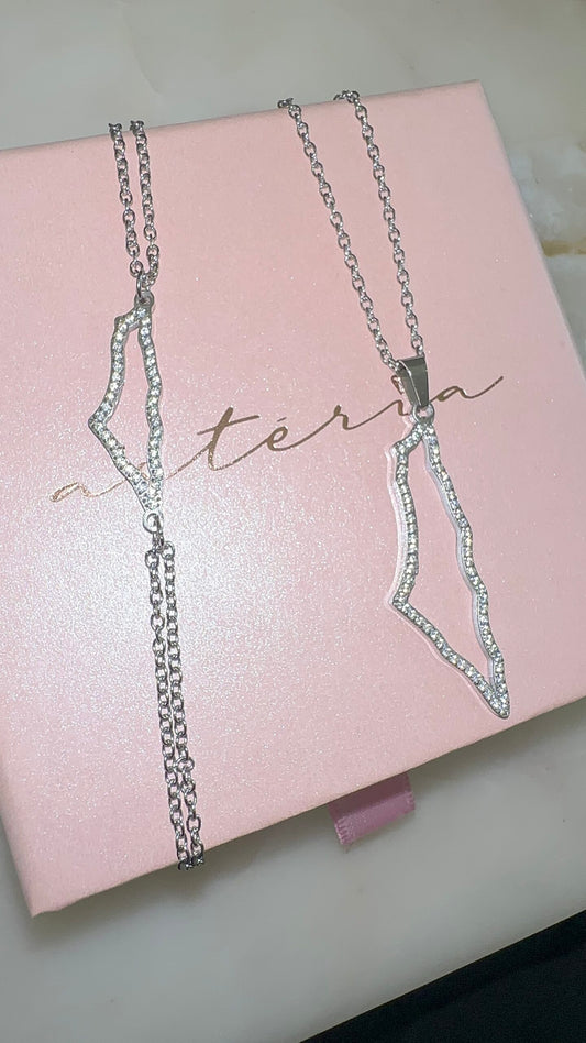 Stellar Pave Pendant and Bracelet (Silver)