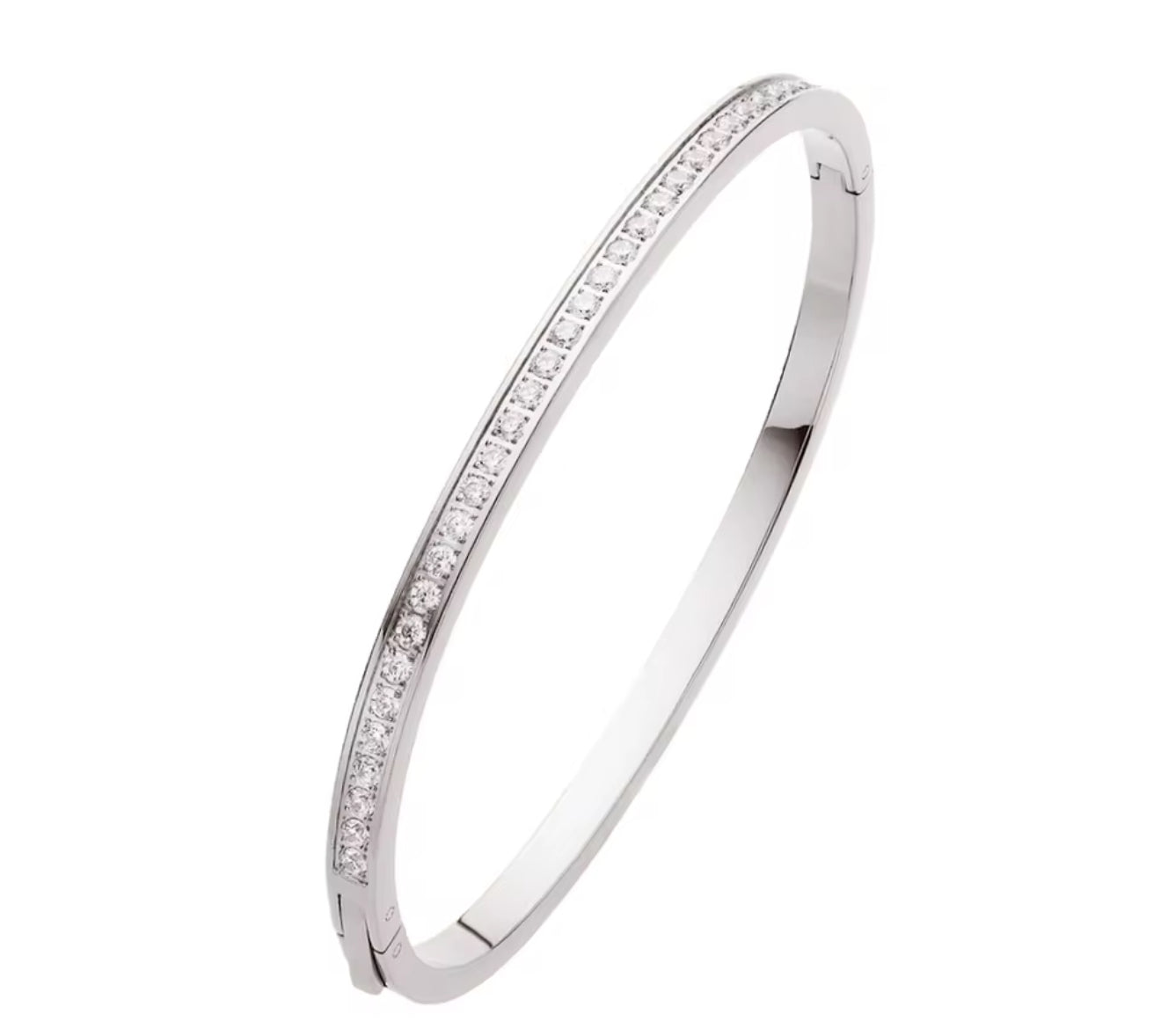 Oval Arc Tennis Bangle (Gold & Silver)