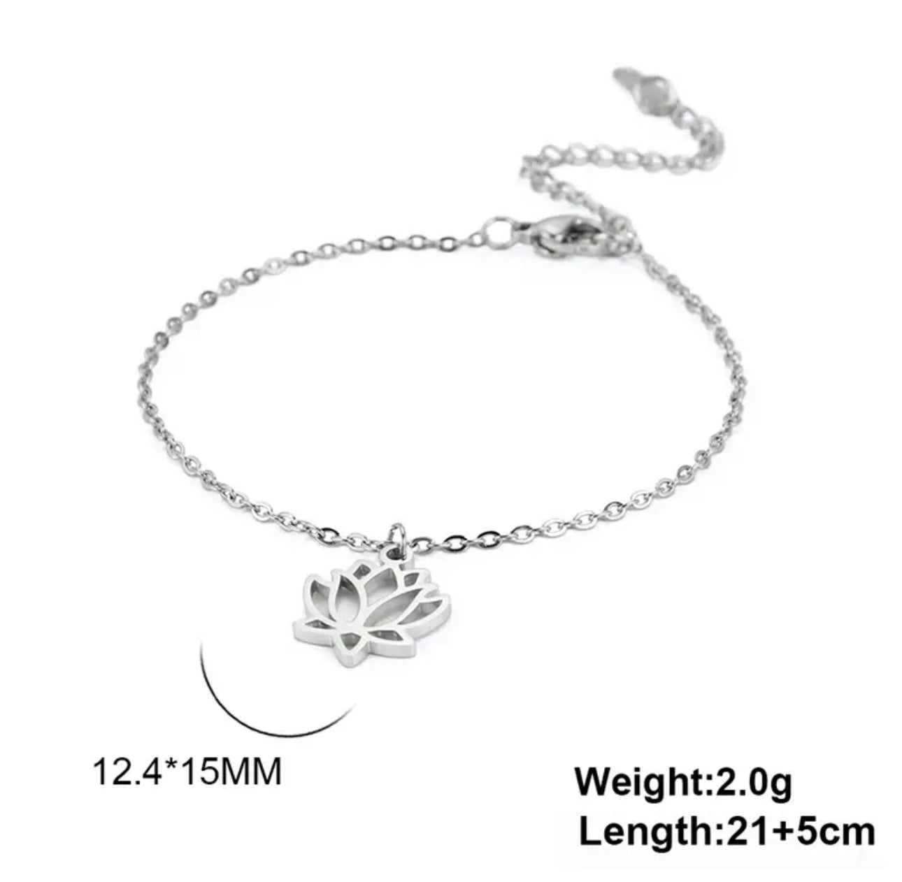 Silver Lotus Leaf Anklet