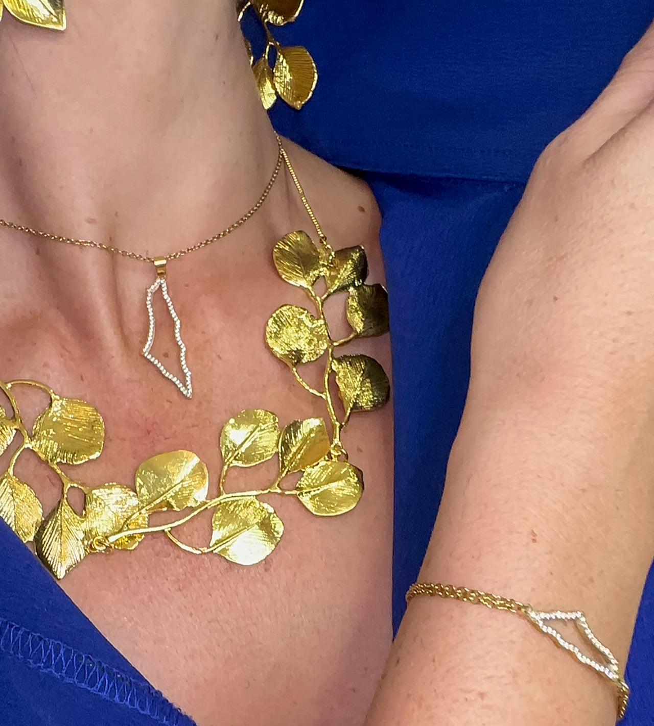 Stellar Pave Pendant & Bracelet (Gold)