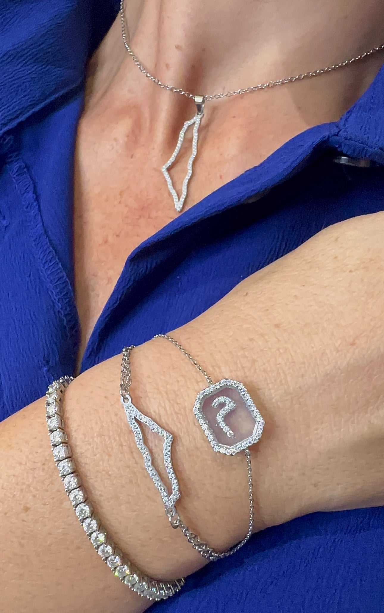 Stellar Pave Pendant and Bracelet (Silver)